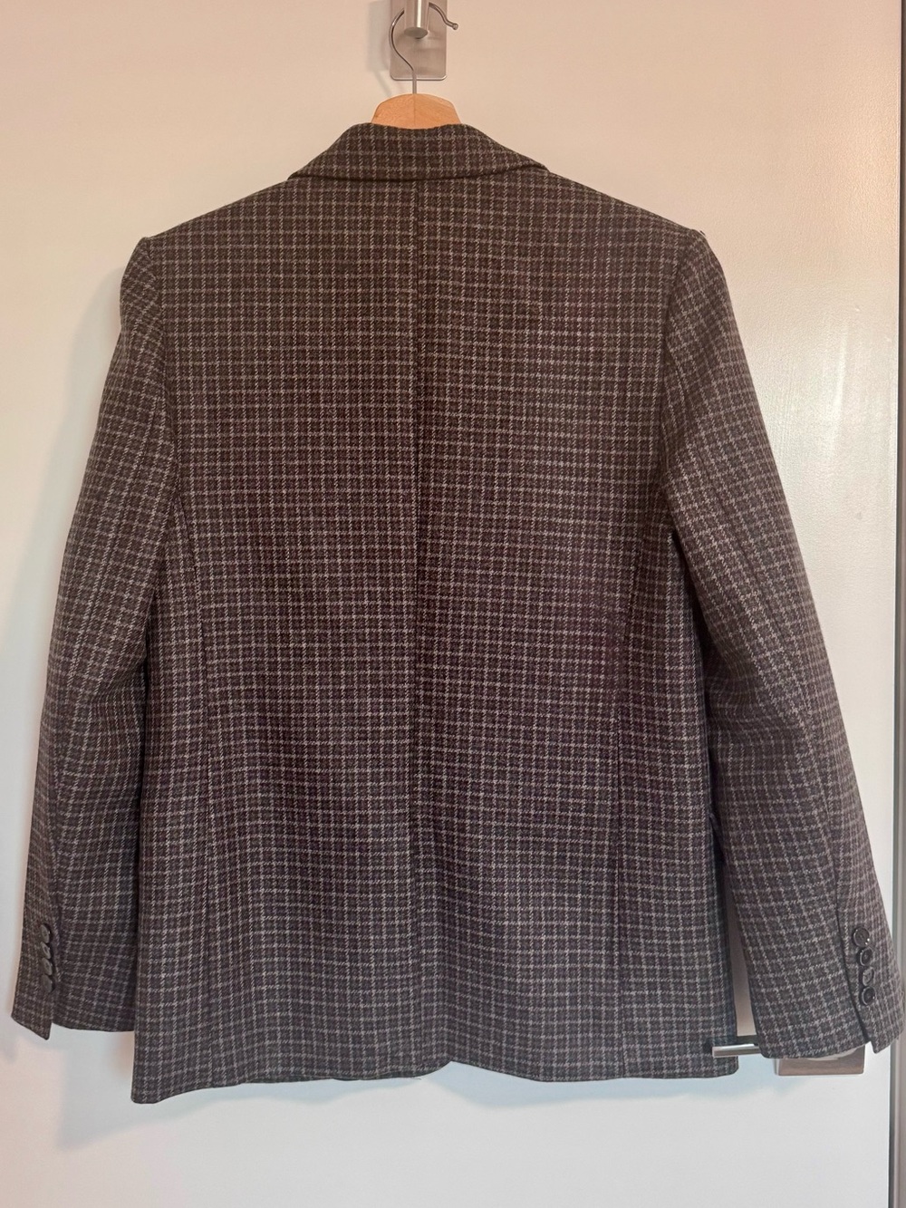 Mango Checked Wool Single-Button Blazer - Picture 2 of 2